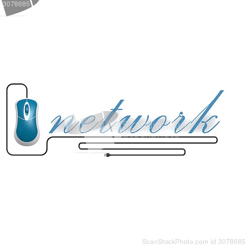 Image of Network word with computer mouse