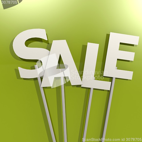 Image of Sale word on green background