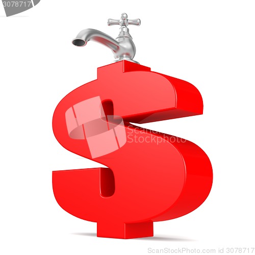 Image of Water tap with red dollar sign