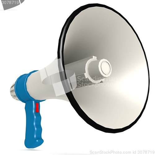 Image of Isolated blue megaphone