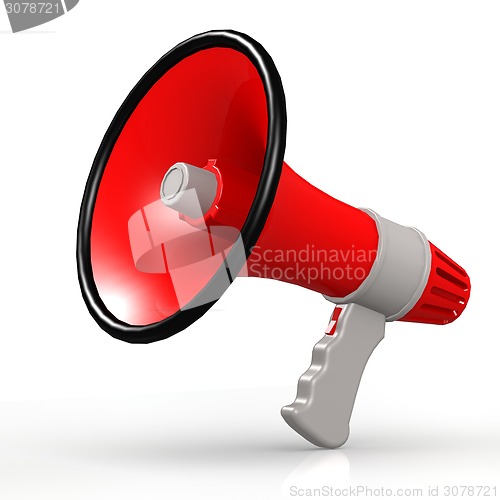 Image of Isolated red megaphone
