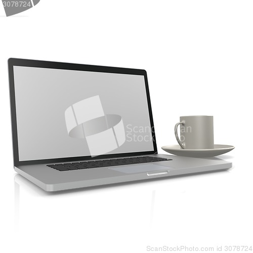 Image of Laptop with cup