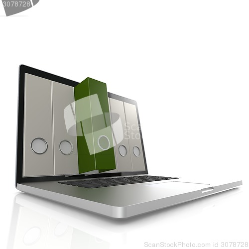 Image of Laptop with green folder