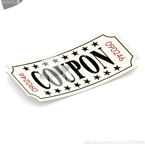 Image of Coupon ticket on white background
