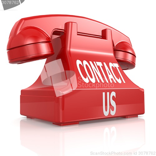 Image of Red contact us phone