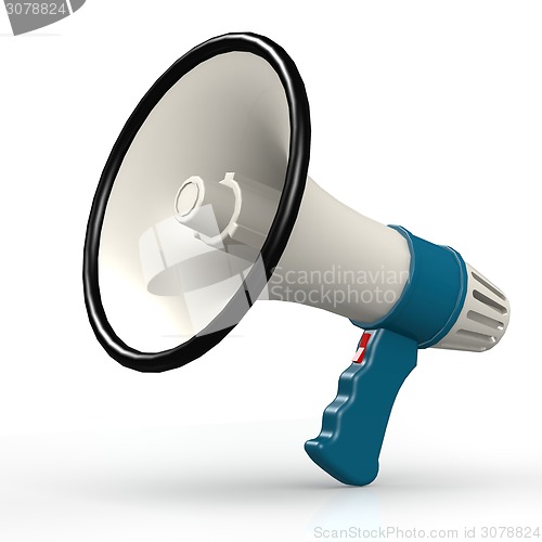 Image of Isolated blue megaphone