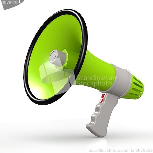 Image of Isolated green megaphone