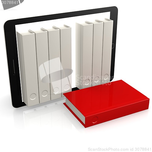 Image of Red book out of tablet