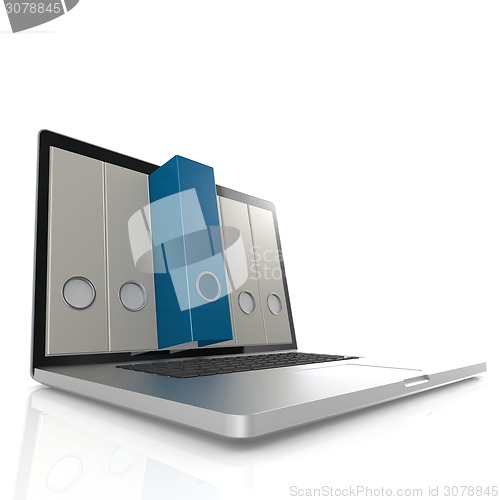 Image of Laptop with blue folder