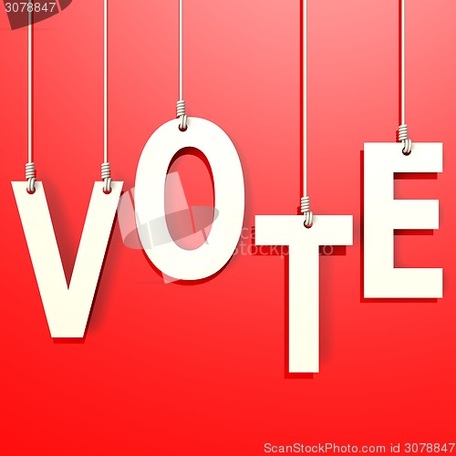 Image of Vote word in red background