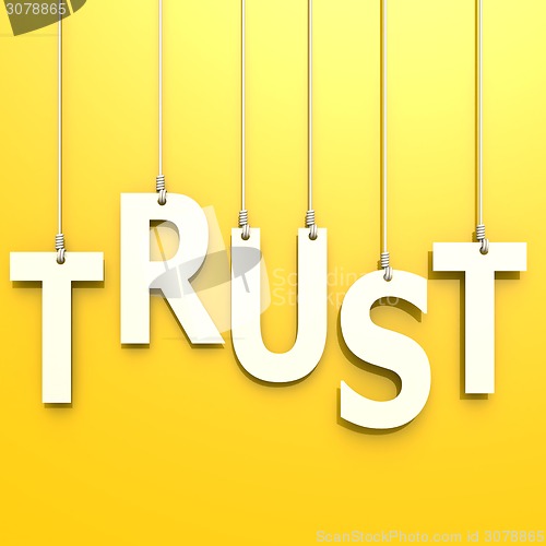 Image of Trust word in yellow background