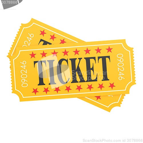 Image of Two orange ticket on white background