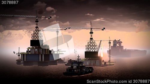 Image of Oil rig  platform