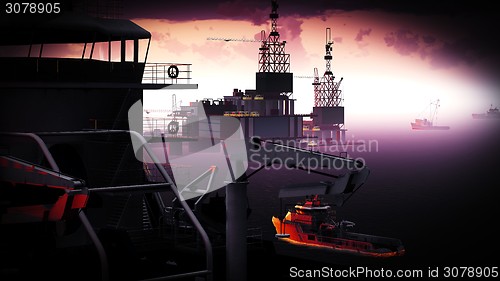 Image of Oil rig  platform