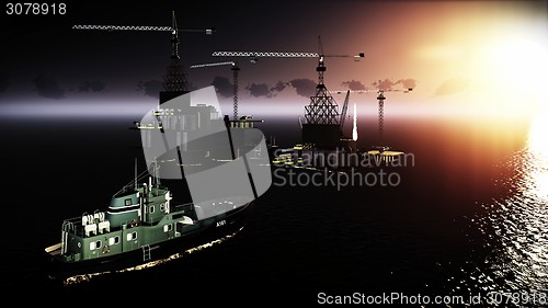 Image of Oil rig  platform