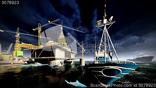 Image of Oil rig  platform