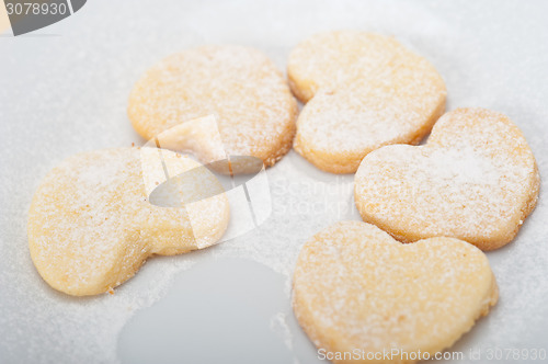 Image of heart shaped shortbread valentine cookies