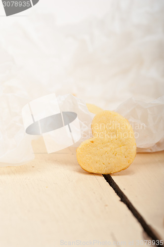 Image of heart shaped shortbread valentine cookies