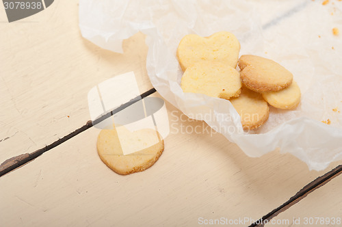 Image of heart shaped shortbread valentine cookies