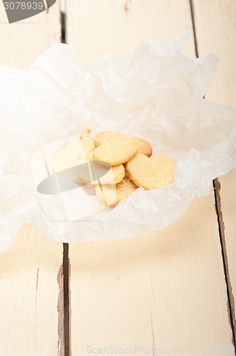 Image of heart shaped shortbread valentine cookies