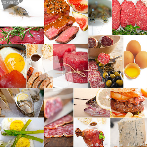 Image of high protein food collection collage