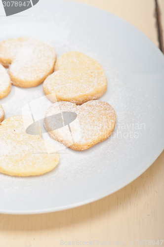 Image of heart shaped shortbread valentine cookies