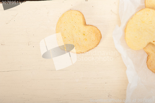 Image of heart shaped shortbread valentine cookies