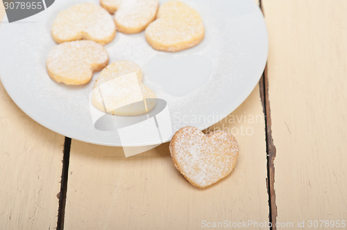 Image of heart shaped shortbread valentine cookies