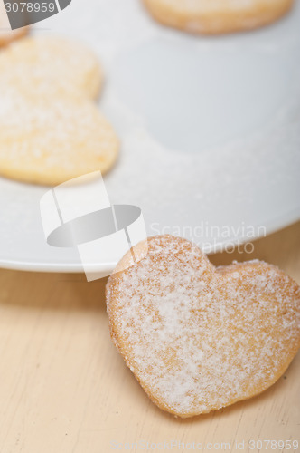 Image of heart shaped shortbread valentine cookies