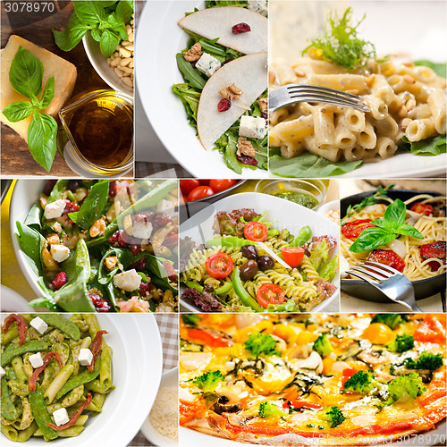 Image of healthy and tasty Italian food collage