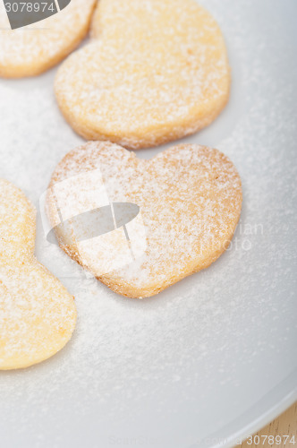Image of heart shaped shortbread valentine cookies