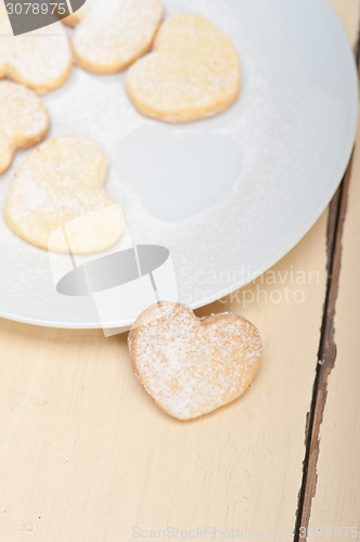 Image of heart shaped shortbread valentine cookies