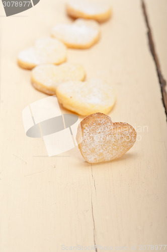 Image of heart shaped shortbread valentine cookies