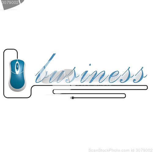 Image of Business word with computer mouse