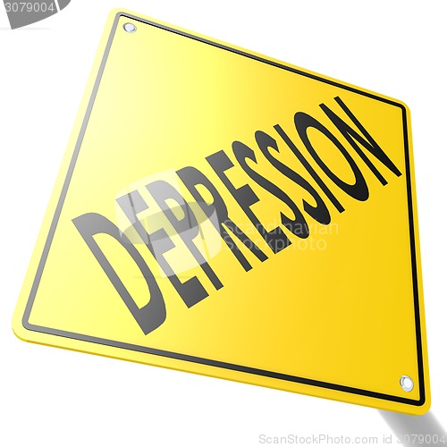 Image of Road sign with depression