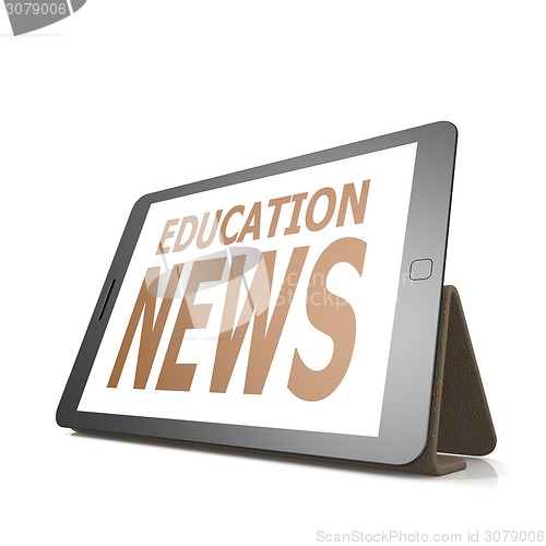 Image of Tablet with education news word