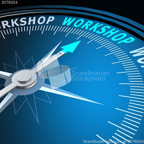 Image of Workshop word on compass