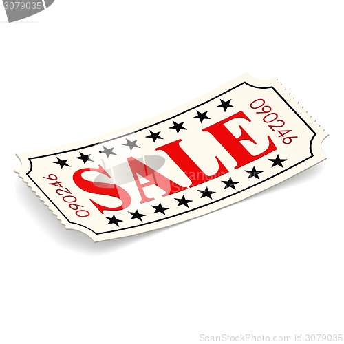 Image of Sale ticket on white background