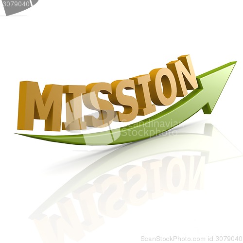 Image of Green arrow with mission word