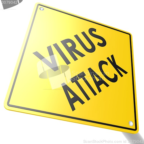 Image of Road sign with virus attack