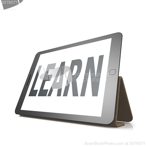 Image of Tablet with learn word