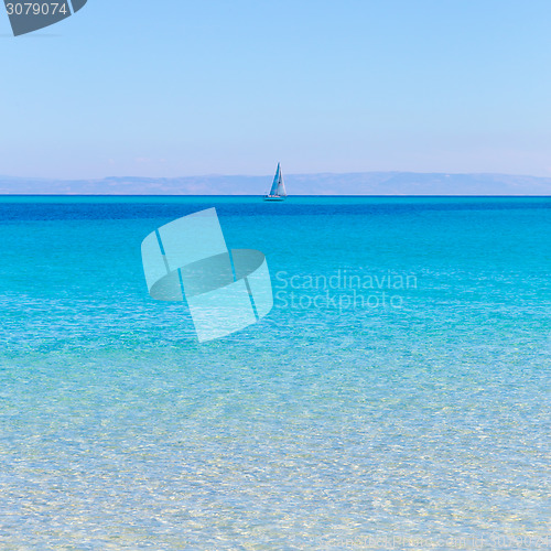 Image of Pelosa beach, Sardinia, Italy.