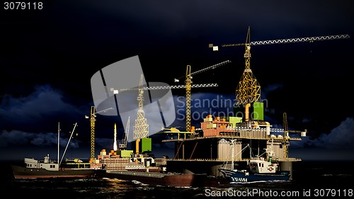 Image of Oil rig  platform