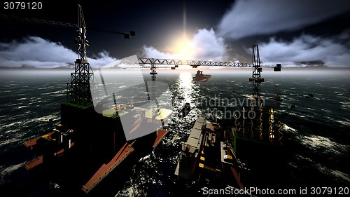 Image of Oil rig  platform