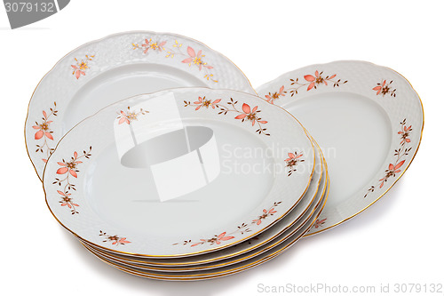 Image of Tableware, plates on a white background.