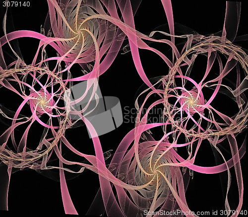 Image of Abstract fractal pattern in soft pink and colours.