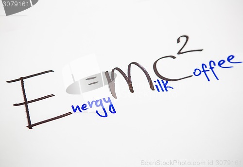 Image of Handwriting formula coffee. 
