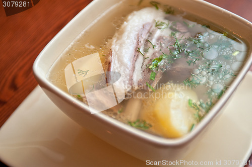 Image of soup with lamb meat