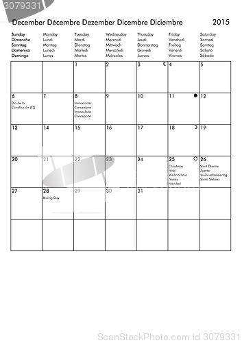 Image of 2015 Calendar - December