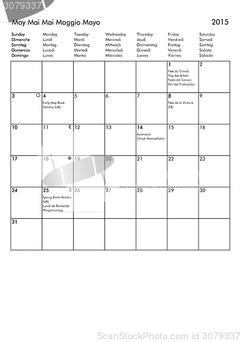 Image of 2015 Calendar - May